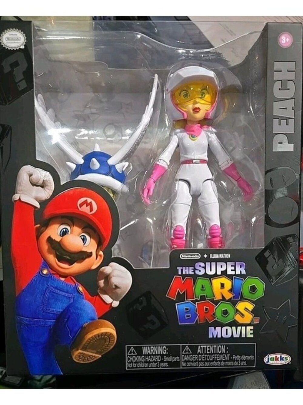 Super Mario Bros Action Figure Series 2 Peach in Motorcycle Outfit w/Blue Shell